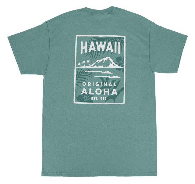 Aloha♡ Crew Neck Tee - Original Aloha: Seafoam