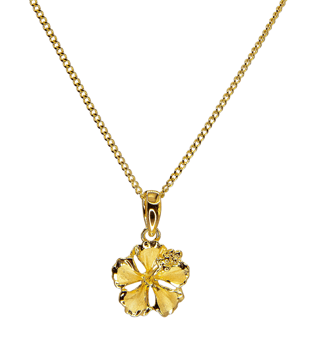 ALOHAMANA ペンダント HawaiianJewelry 14K ゴールド Moana Collection Gold Pendant Necklace: Hibiscus