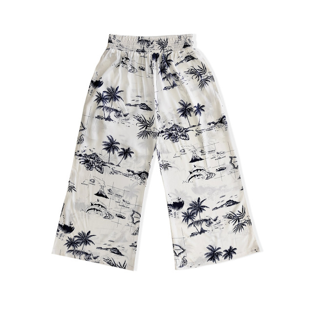 Aloha Rayon Pants - Aqua Leaf