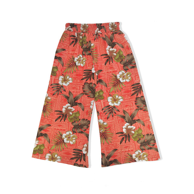 Aloha Rayon Pants - Aqua Leaf
