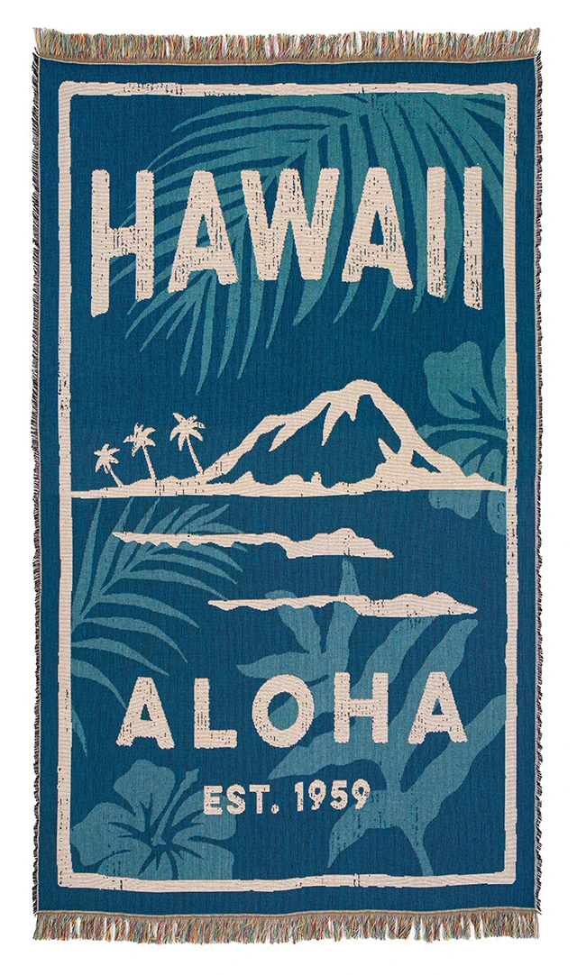 Sunny Hawaii Blanket Towel: Aloha Blue