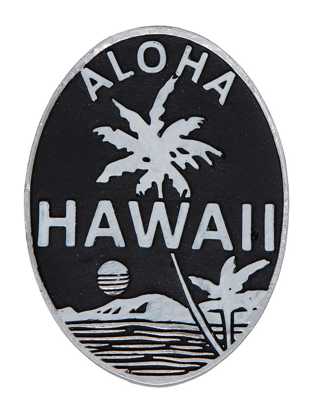 Island Memories Polyresin Bottle Opener Magnet - Hawaii License `