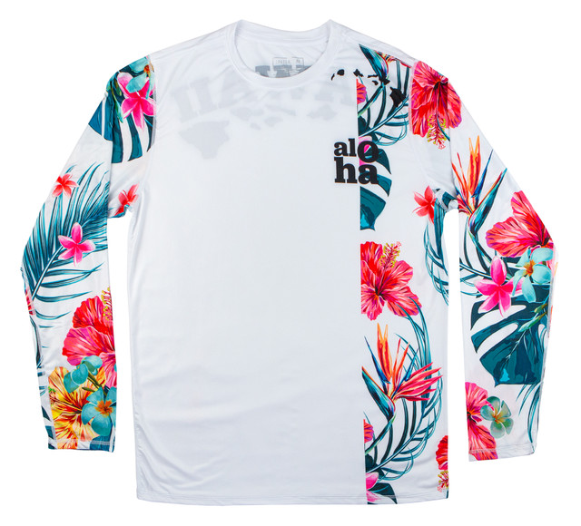 Robin Ruth Longsleeve Sun Shirt - White Aloha Floral