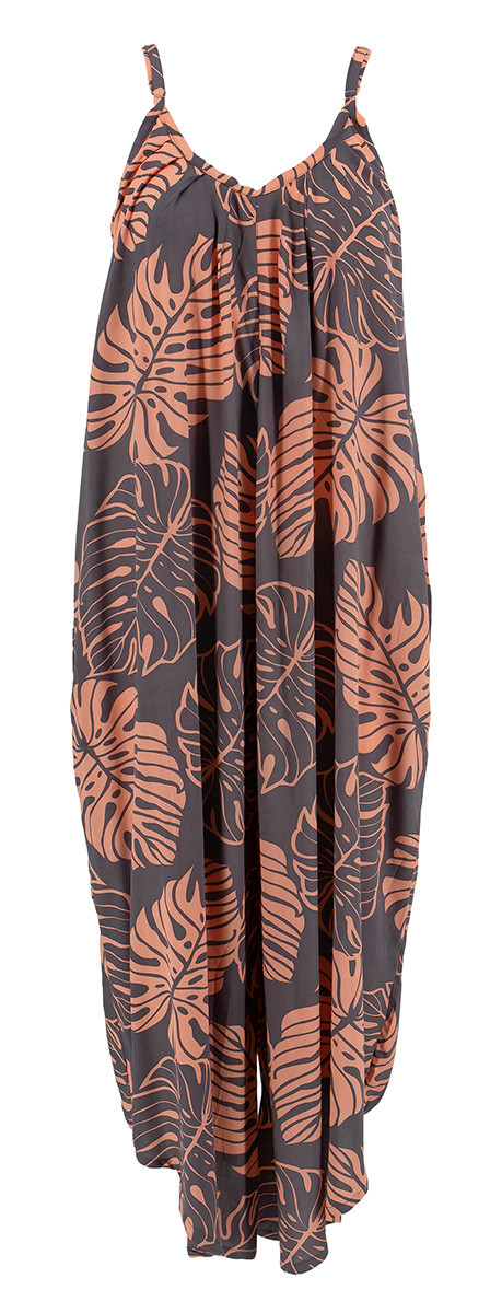Napua Collection Jumpsuit: Hawaiian Monstera - Pink