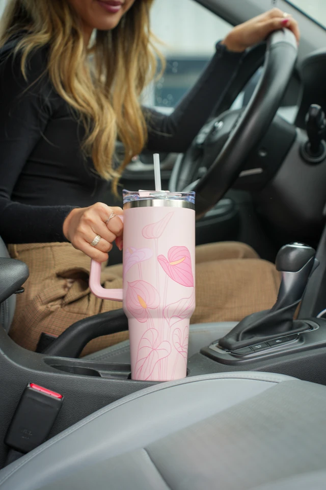 Ruru 　2点　・ウォーターH・CCナチュラル Natural HI Tumbler with Straw: Anthurium