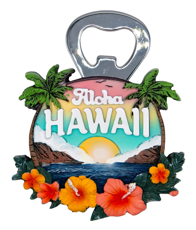 専用です。Hawaii デザイン Island Memories Polyresin Bottle Opener Magnet - Hawaii License `