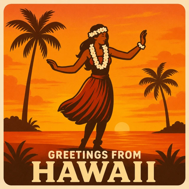 Ceramic Hawaiian Coaster - Aloha Hawaii Rainbow