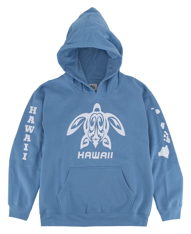Sweatshirt Zip Up Hoodie - Hawaii Logo Design: Light Blue