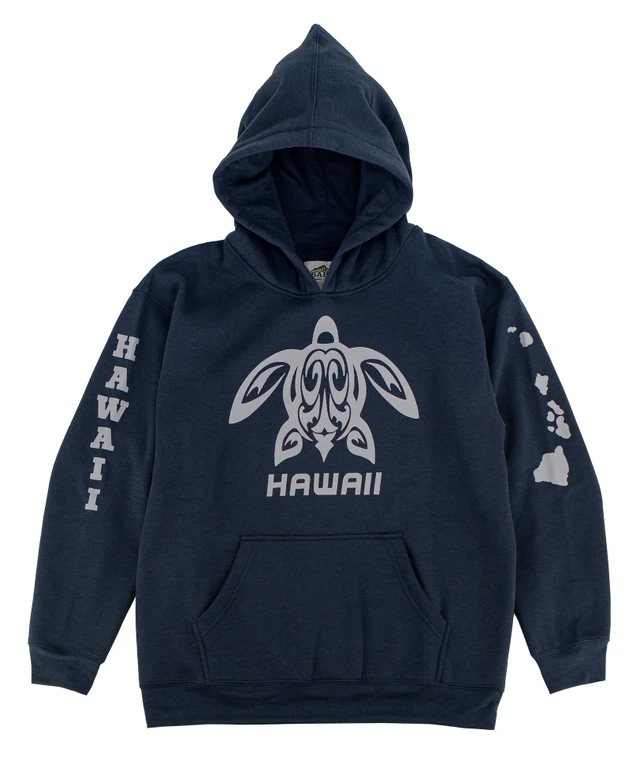 Sweatshirt Zip Up Hoodie - Maui Logo Design: Navy