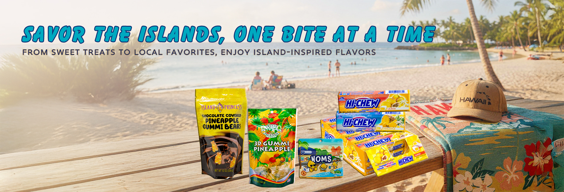 Hawaiian cookies, candies and dried fruit snacks from ABC Stores