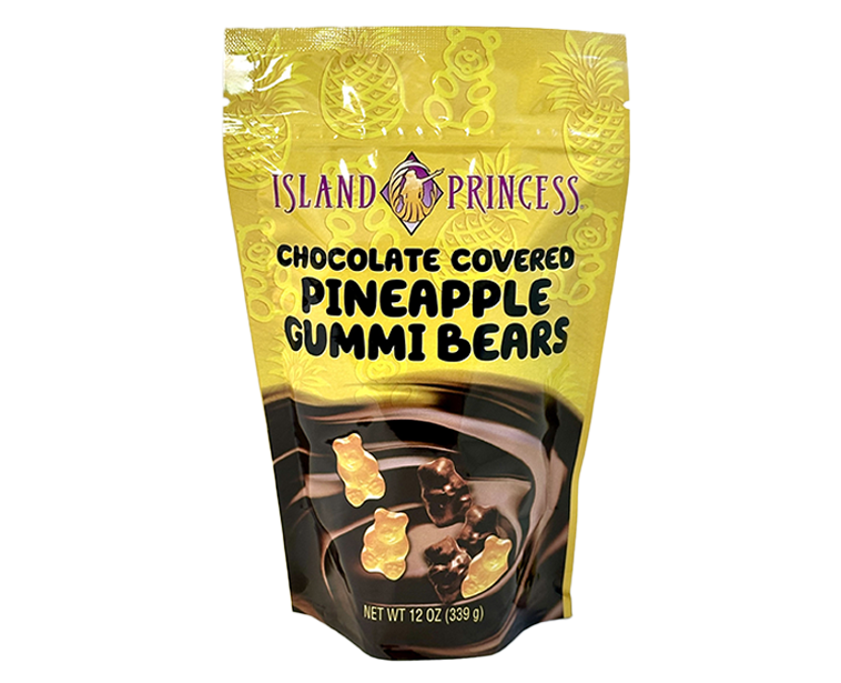 Island Princess Chocolate Covered Pineapple Gummi Bears 12oz