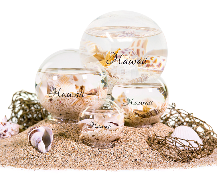 Hand-Blown Seashell Glass Ball