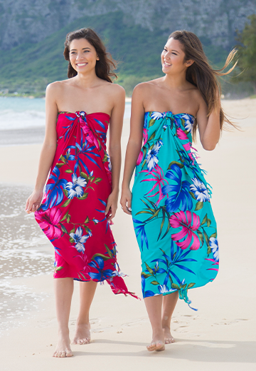 Female model wearing Red Sarong