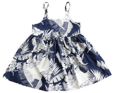 Girl's Aloha Sundress - Navy with Cream Floral - ABC Stores