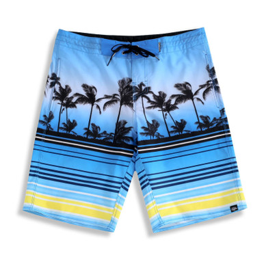Men's Microfiber Board Shorts - Blue Scenery