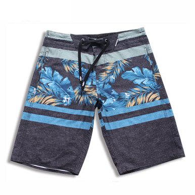 Men's Microfiber Board Shorts - Verdant Stripe Blue