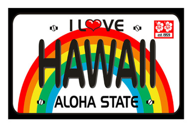 Large Velour Beach Towel: Hawaii License Plate