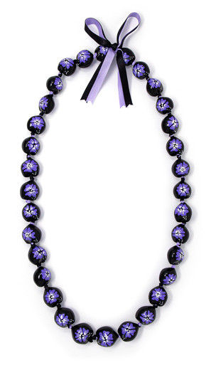 Kukui Nut Lei - Painted: Purple
