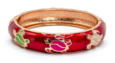 Large Island Bangle - Honu Design: Red