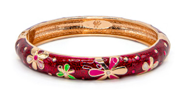 Medium Island Bangle - Flower Design: Red