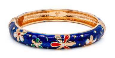 Medium Island Bangle - Flower Design: Royal Blue