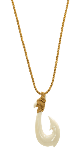 Island Edge® Shaped Bone Necklace: Fish Hook