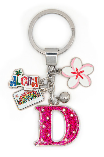 Metal Enamel Island Memories Keyrings: Aloha Fun