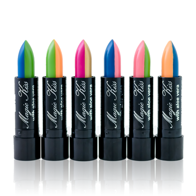 Magic Kiss Aloe Vera Lipstick Six Pack: Mini Rainbow Shave Ice