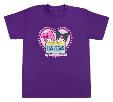 Roblox T-shirt // black kuromi sanrio shirt w/ purple bag straps