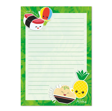 Hawaiian Design Notepad: Local Grindz