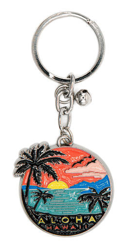 Metal Enamel Island Memories Keyrings: Paradise