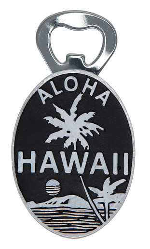 希少 レア  Hawaiian Pool Service マグ Island Memories Polyresin Bottle Opener Magnet - Palm Black