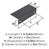 Amerock, Everyday Basics, Edge Pulls, 3" Tab Pull, Oil Rubbed Bronze - technical