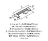 Amerock, Esquire, 5 1/16" (128mm) Bar pull - technical drawing