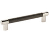 Amerock, Esquire, 6 5/16" (160mm) Bar Pull, Polished Nickel / Black Bronze