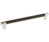 Amerock, Esquire, 10 1/16" (256mm) Bar Pull, Polished Nickel / Black Bronze