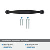Amerock, Everyday Basics, Inspirations, 3 3/4" (96mm) Curved Pull, Matte Black - included hardware