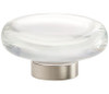 Amerock, Glacio, 1 3/4" Round Knob, Clear with Satin Nickel