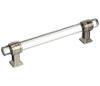 Amerock, Glacio, 5 1/16" (128mm) Bar Pull, Clear with Polished Nickel