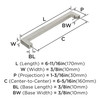 Amerock, Monument, 6 5/16" (160mm) Straight Pull, Satin Nickel - technical