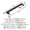 Amerock, Monument, 6 5/16" (160mm) Straight Pull, Oil Rubbed Bronze - technical