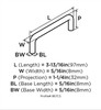 Amerock, Everyday Basics, Wire Pulls, 3 1/2" Wire Pull, Brushed Chrome - technical front