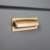 Top Knobs, Lynwood, Hollin, 5 1/16" (128mm) Cup Pull, Brushed Satin Nickel - Installed