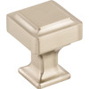 Top Knobs, Transcend, Ascendra, 1" Square Knob, Brushed Satin Nickel - Angle View