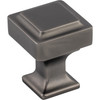 Top Knobs, Transcend, Ascendra, 1" Square Knob, Ash Gray - Angle View