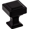 Top Knobs, Transcend, Ascendra, 1" Square Knob, Flat Black - Angle View