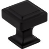 Top Knobs, Transcend, Ascendra, 1 1/8" Square Knob, Flat Black - Angle View