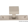 Top Knobs, Barrington, Channing, 1 1/16" Square Knob, Brushed Satin Nickel - with Backplate