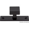 Top Knobs, Barrington, Channing, 1 1/16" Square Knob, Flat Black - with Backplate