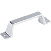 Top Knobs, Barrington, Channing, 3" Straight Pull, Polished Chrome - Angle View